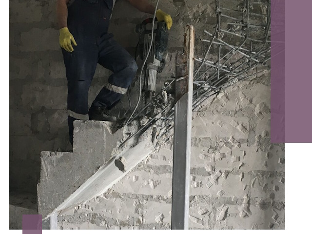 Демонтаж металлических и бетонных лестниц в Аксае