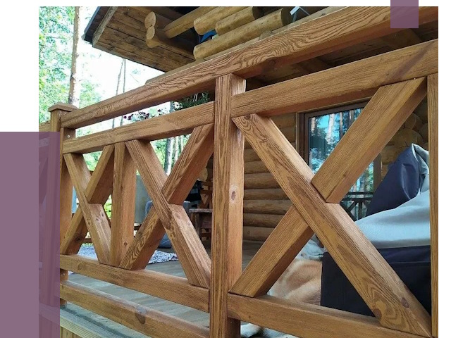 Деревянные перила под ключ в Аксае от 7618 руб. 