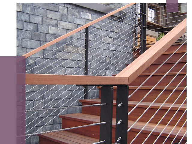 Тросовые перила под ключ в Аксае от 7719 руб.