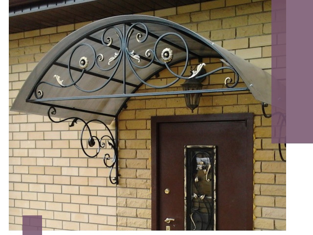 Изготовление козырьков из металла под ключ в Аксае