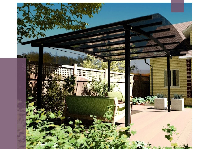 Навесы для террасы в Аксае от 12950 руб. под ключ | ПРОЛЁТ-Акс