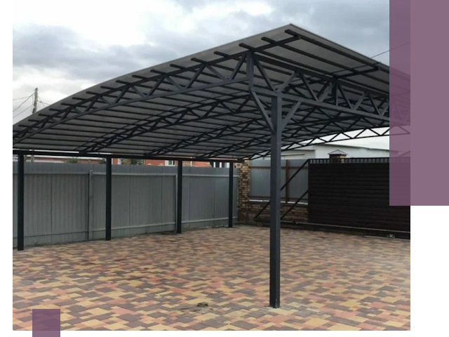 Металлические навесы под ключ в Аксае — изготовление и монтаж