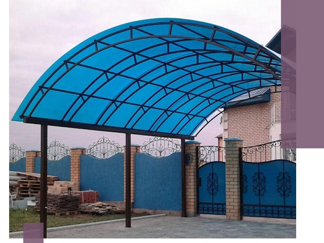 Арочные навесы под ключ в Аксае — изготовление и монтаж