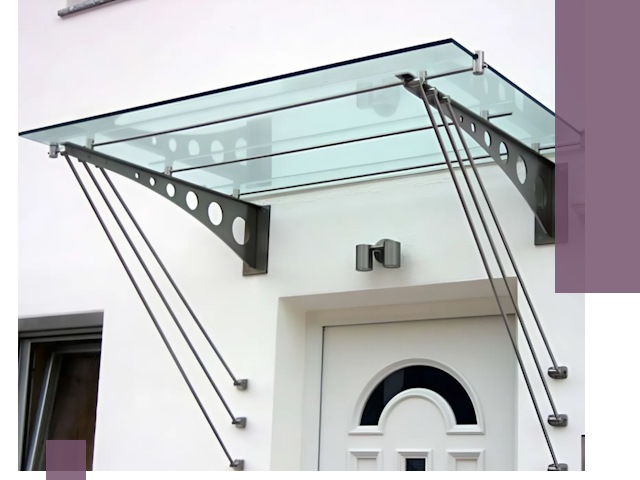 Козырьки над входом под ключ в Аксае — изготовление и монтаж