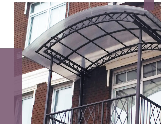 Козырьки над балконом в Аксае от 8583 руб.  | ПРОЛЁТ-Акс