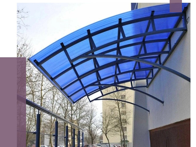 Козырьки из поликарбоната в Аксае от 4266 руб. под ключ | ПРОЛЁТ-Акс