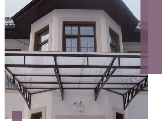 Козырьки из поликарбоната под ключ в Аксае