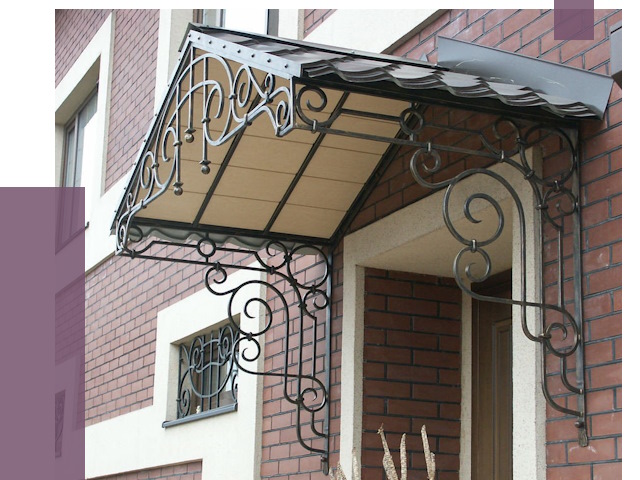 Двускатные козырьки в Аксае под ключ от 12696 руб.