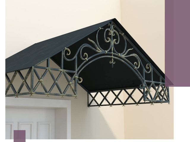 Двускатные металлические козырьки под ключ в Аксае