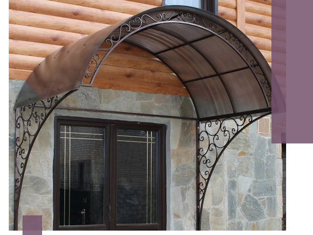 Арочные козырьки под ключ в Аксае: изготовление и монтаж